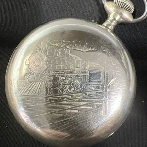 VINTAGE 18 SIZE PHILADELPHIA LOCOMOTIVE TRAIN POCKET WATCH CASE PENDANT & LEVER